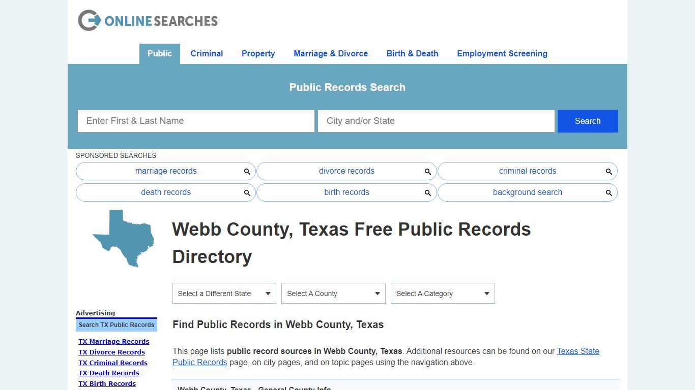 Webb County, Texas Public Records Directory